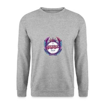Armoiries de la Grèce 2024 - Sweat-shirt Unisexe - gris chiné - Devant - Alina (178cm) & Michal (187cm)