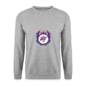 Italien 2024 Wappen - Unisex Pullover - Weißgrau meliert - Vorne - Alina (178cm) & Michal (187cm)