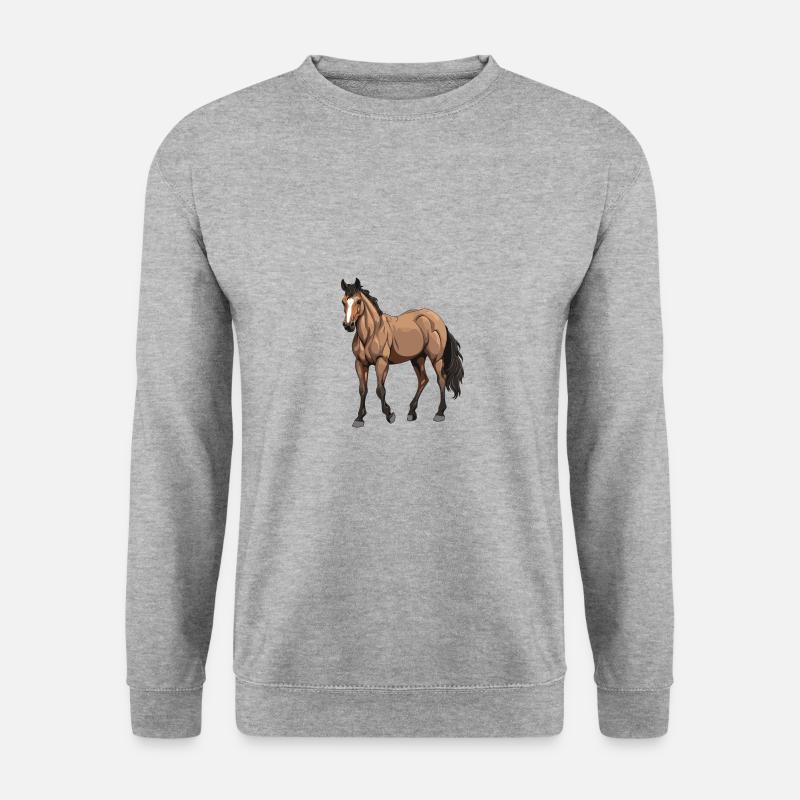Pferd Tier - Unisex Pullover - Weißgrau meliert