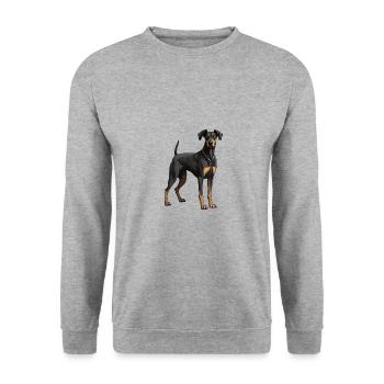 Doberman Dog - Unisex Sweatshirt - salt & pepper - Front - Alina (178cm) & Michal (187cm)