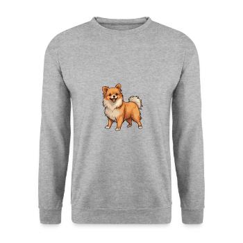 Pomeranian Dog - Unisex Sweatshirt - salt & pepper - Front - Alina (178cm) & Michal (187cm)