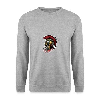 Casque Spartan Skeleton Spartan - Sweat-shirt Unisexe - gris chiné - Devant - Alina (178cm) & Michal (187cm)