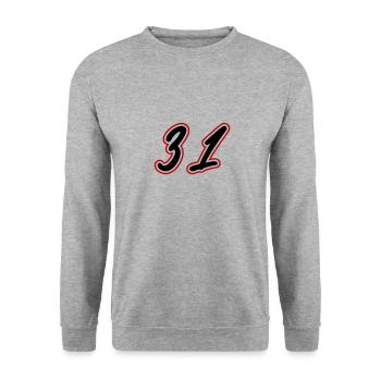 31 Symbole numérique - Sweat-shirt Unisexe - gris chiné - Devant - Alina (178cm) & Michal (187cm)