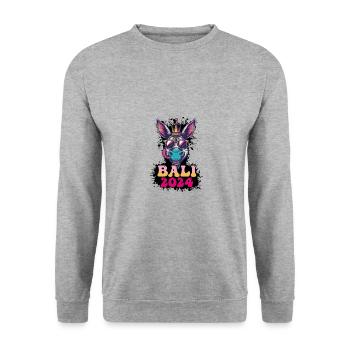 Bali 2024 Âne de fête - Sweat-shirt Unisexe - gris chiné - Devant - Alina (178cm) & Michal (187cm)