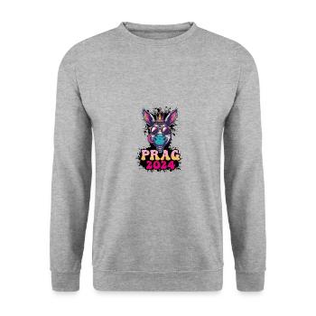 Prague 2024 Âne de fête - Sweat-shirt Unisexe - gris chiné - Devant - Alina (178cm) & Michal (187cm)