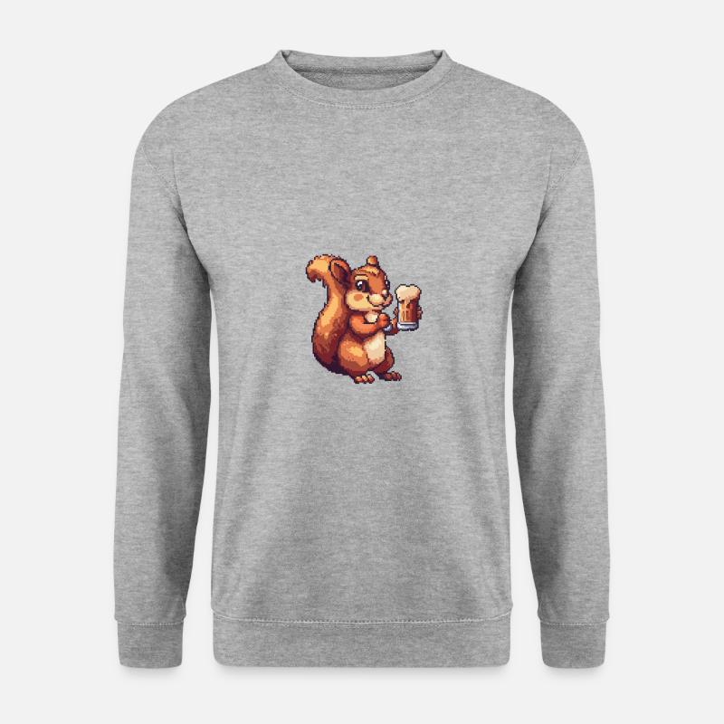 Squirrel Beer Pixel - Unisex Sweatshirt - salt & pepper