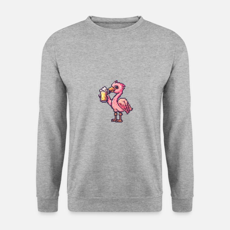 Flamingo Beer Pixel - Unisex Sweatshirt - salt & pepper