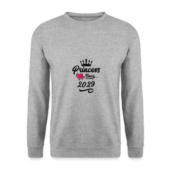 2029 Anniversaire de la princesse - Sweat-shirt Unisexe - gris chiné - Devant - Alina (178cm) & Michal (187cm)
