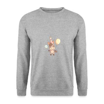 Donkey Birthday Comic - Unisex Sweatshirt - salt & pepper - Front - Alina (178cm) & Michal (187cm)