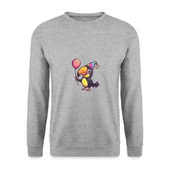 Toucan oiseau anniversaire bande dessinée - Sweat-shirt Unisexe - gris chiné - Devant - Alina (178cm) & Michal (187cm)