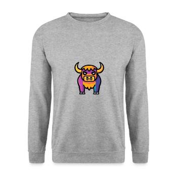 Taureau Halloween Animal - Sweat-shirt Unisexe - gris chiné - Devant - Alina (178cm) & Michal (187cm)