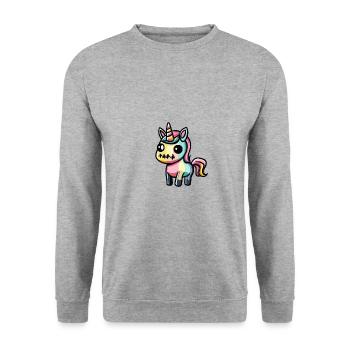 Licorne d’Halloween Animal - Sweat-shirt Unisexe - gris chiné - Devant - Alina (178cm) & Michal (187cm)
