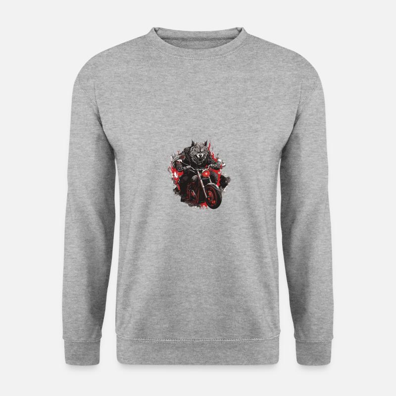 Wolf Motorcycle - Unisex Sweatshirt - salt & pepper