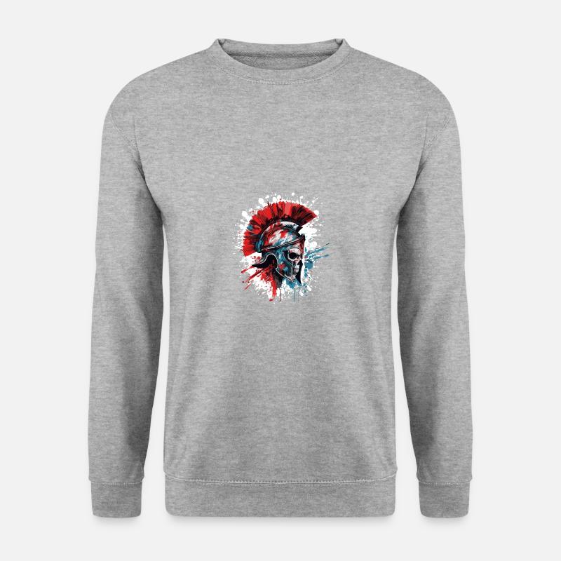 Spartan Skull Helmet - Unisex Sweatshirt - salt & pepper