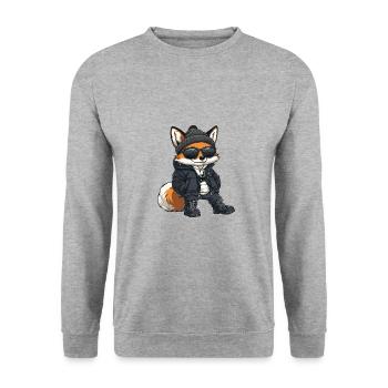 Fuchs Winter - Unisex Pullover - Weißgrau meliert - Vorne - Alina (178cm) & Michal (187cm)