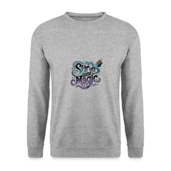 Wish Lamp Wish Gift Wish Fulfillment - Unisex Sweatshirt - salt & pepper - Front - Alina (178cm) & Michal (187cm)