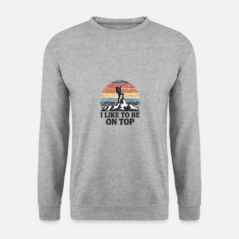 Berggipfel Gipfel Bergsteigen Klettern Kletterer - Unisex Pullover - Weißgrau meliert