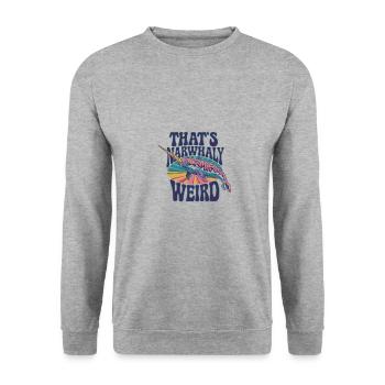 That's Narwhaly Weird Buntes Narwal Kunstwerk - Unisex Pullover - Weißgrau meliert - Vorne - Alina (178cm) & Michal (187cm)