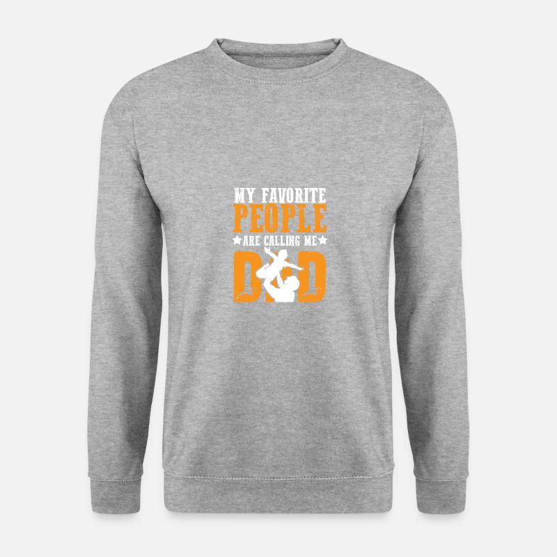 dad papa - Unisex Pullover - Weißgrau meliert