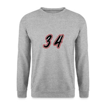 34 Symbole numérique - Sweat-shirt Unisexe - gris chiné - Devant - Alina (178cm) & Michal (187cm)