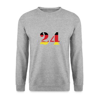 24 Number Jersey Germany - Unisex Sweatshirt - salt & pepper - Front - Alina (178cm) & Michal (187cm)