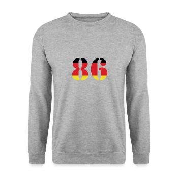 86 Numéro Jersey Allemagne - Sweat-shirt Unisexe - gris chiné - Devant - Alina (178cm) & Michal (187cm)