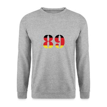 89 Numéro Jersey Allemagne - Sweat-shirt Unisexe - gris chiné - Devant - Alina (178cm) & Michal (187cm)