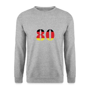 Maillot 80 Numéro Allemagne - Sweat-shirt Unisexe - gris chiné - Devant - Alina (178cm) & Michal (187cm)