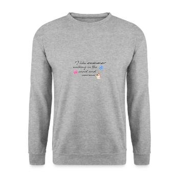 sommer,sonne,eiskrem, eis, typo, schrift,flipflops - Unisex Pullover - Weißgrau meliert - Vorne - Alina (178cm) & Michal (187cm)