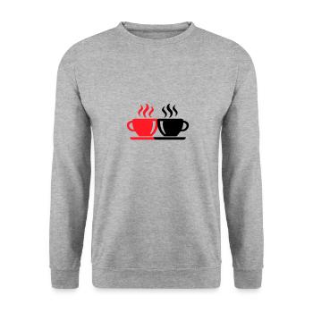 Coffee cup - Unisex Sweatshirt - salt & pepper - Front - Alina (178cm) & Michal (187cm)