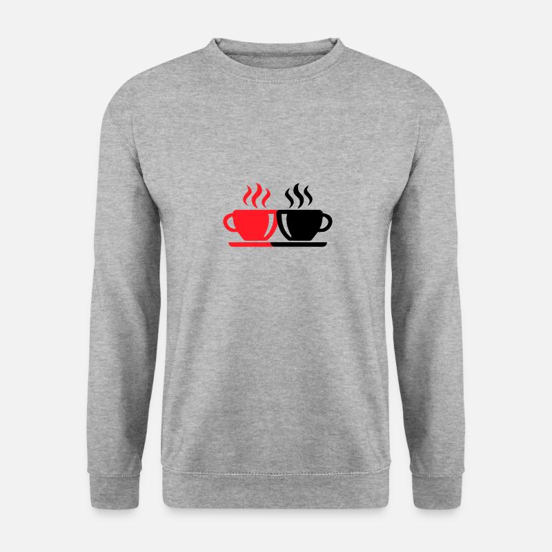 Kaffeetasse - Unisex Pullover - Weißgrau meliert
