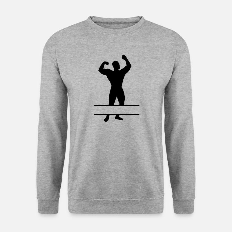 Bodybuilder with text space - Unisex Sweatshirt - salt & pepper