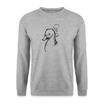 Duck ink sketch outline black - Unisex Sweatshirt - salt & pepper - Front - Alina (178cm) & Michal (187cm)