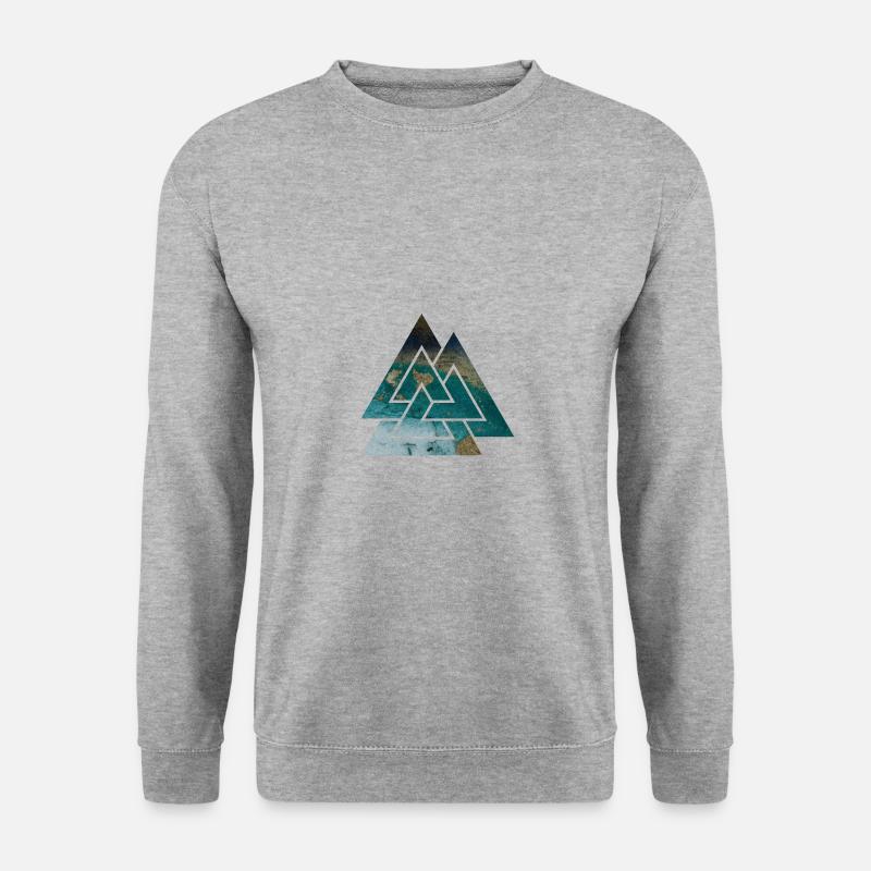 Walknut valknut wotan odin symbol Zeichen Dreieck - Unisex Pullover - Weißgrau meliert