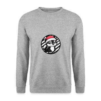 Skunk X-Mas Noël Noël - Sweat-shirt Unisexe - gris chiné - Devant - Alina (178cm) & Michal (187cm)
