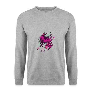 Stain camouflage motif purple - Unisex Sweatshirt - salt & pepper - Front - Alina (178cm) & Michal (187cm)