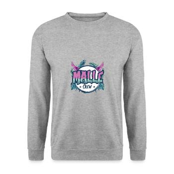 Malle Crew Bunt - Unisex Pullover - Weißgrau meliert - Vorne - Alina (178cm) & Michal (187cm)