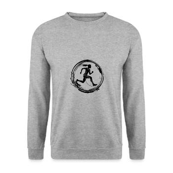 Running Marathon Sport - Unisex Sweatshirt - salt & pepper - Front - Alina (178cm) & Michal (187cm)