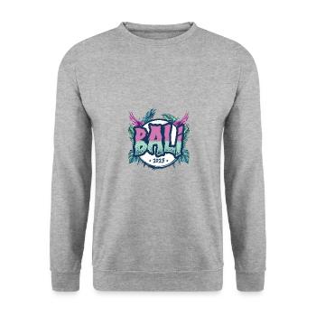 Bali 2025 Urlaub - Unisex Pullover - Weißgrau meliert - Vorne - Alina (178cm) & Michal (187cm)