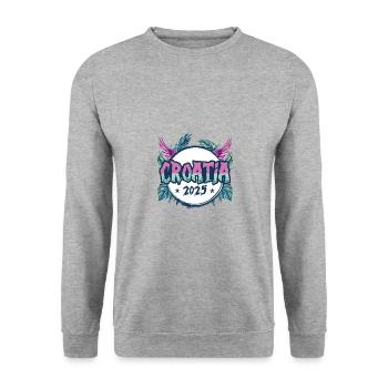 Jours fériés Croatie 2025 - Sweat-shirt Unisexe - gris chiné - Devant - Alina (178cm) & Michal (187cm)