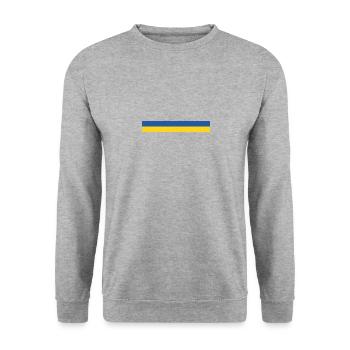 Linie oder Flagge Ukraine - Unisex Pullover - Weißgrau meliert - Vorne - Alina (178cm) & Michal (187cm)