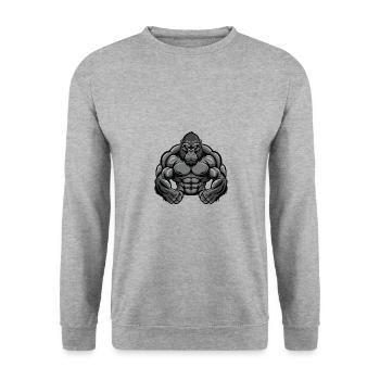 Muscles de gorille Fitness - Sweat-shirt Unisexe - gris chiné - Devant - Alina (178cm) & Michal (187cm)