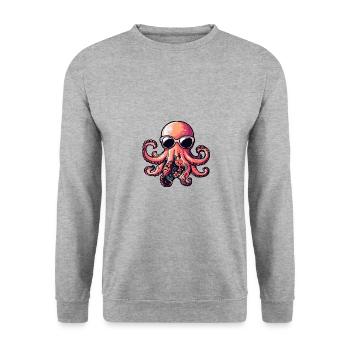 Octopus Bande dessinée Holiday - Sweat-shirt Unisexe - gris chiné - Devant - Alina (178cm) & Michal (187cm)