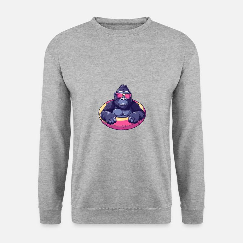 Gorilla Comic Cool - Unisex Pullover - Weißgrau meliert