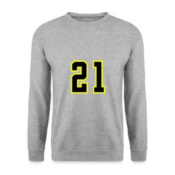 21 Number Jersey - Unisex Sweatshirt - salt & pepper - Front - Alina (178cm) & Michal (187cm)