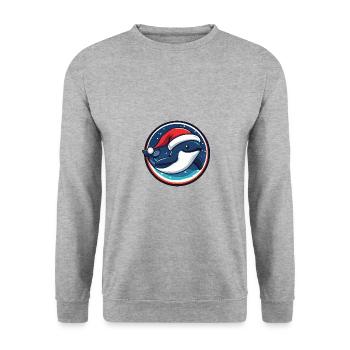 Wal Weihnachten X-Mas - Unisex Pullover - Weißgrau meliert - Vorne - Alina (178cm) & Michal (187cm)