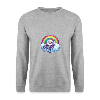 Tarantula Weihnachtsmann Regenbogen - Unisex Pullover - Weißgrau meliert - Vorne - Alina (178cm) & Michal (187cm)