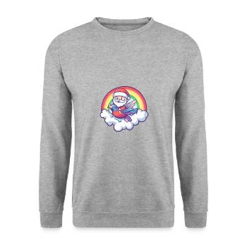 Hummingbird Bird Santa Claus Rainbow - Unisex Sweatshirt - salt & pepper - Front - Alina (178cm) & Michal (187cm)