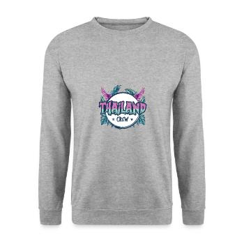 Thailand Crew Bunt - Unisex Pullover - Weißgrau meliert - Vorne - Alina (178cm) & Michal (187cm)