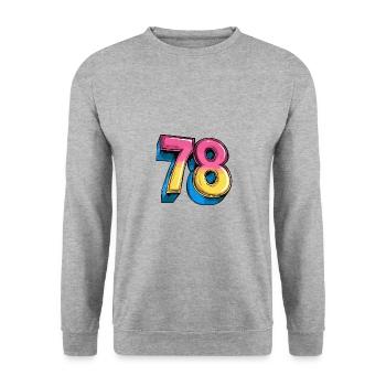 78 Number Colorful - Unisex Sweatshirt - salt & pepper - Front - Alina (178cm) & Michal (187cm)